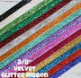 3/8 Velvet Glitter Ribbon
