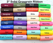 Load image into Gallery viewer, 3&quot; Solid Grosgrain Ribbon (3y):
